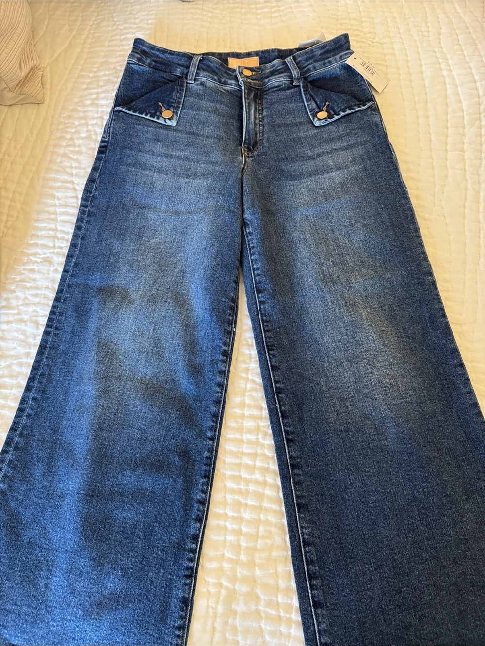 Kut from the Kloth Wide-Leg Jeans in Dark Blue Wash